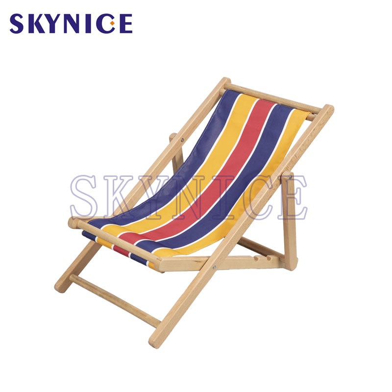 Silla de playa plegable de madera para niños