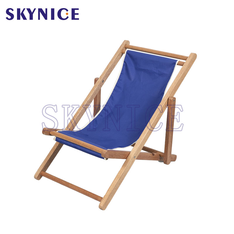 Silla de playa para niños de lona de madera