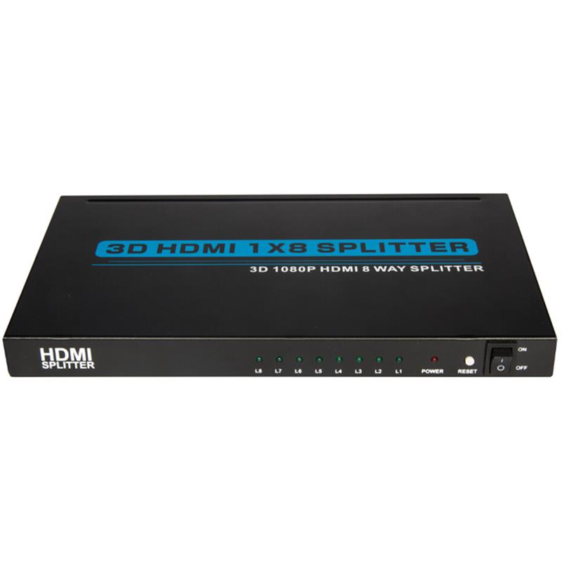 8 puertos HDMI 1x8 Splitter Support 3D Full HD 1080P