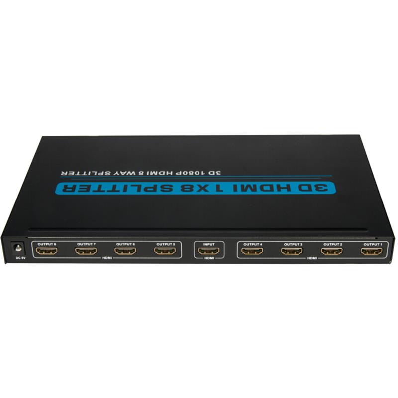 8 puertos HDMI 1x8 Splitter Support 3D Full HD 1080P