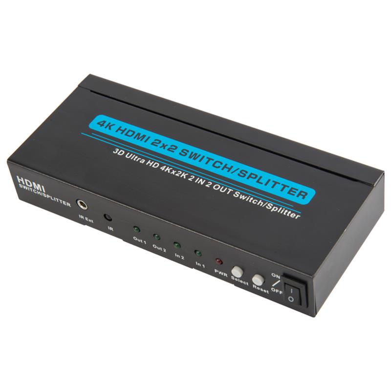 4K / 30Hz HDMI 2x2 Switcher / Splitter Soporte 3D Ultra HD 4Kx2K / 30Hz