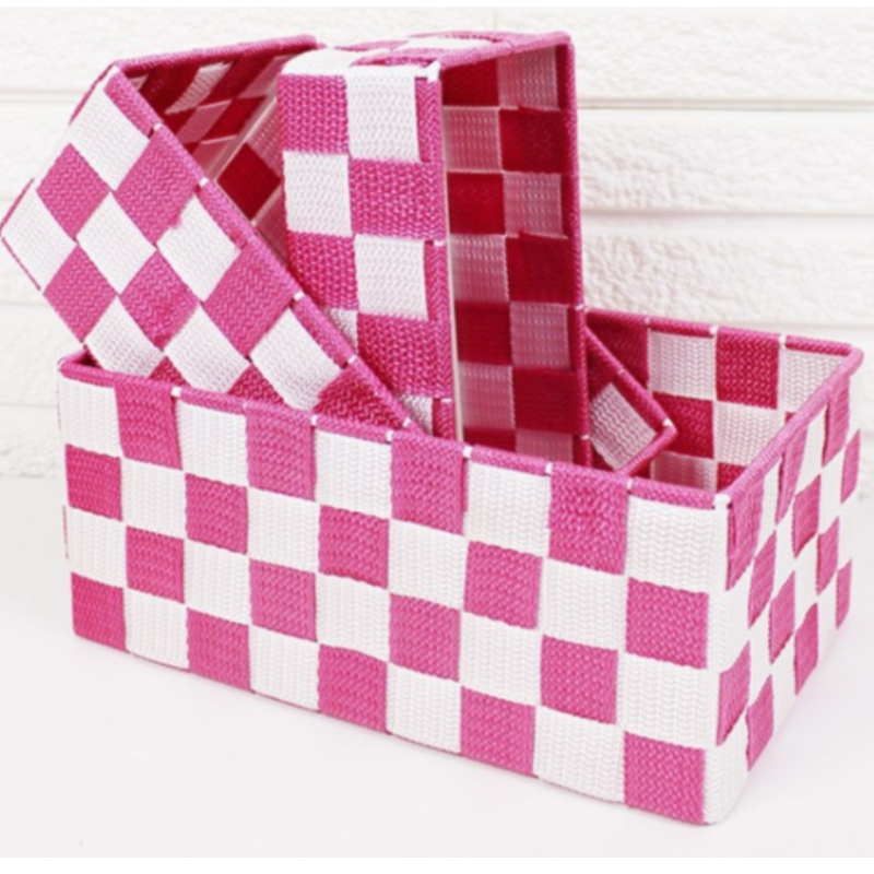 Cesta de tela de polipropileno tejida a mano