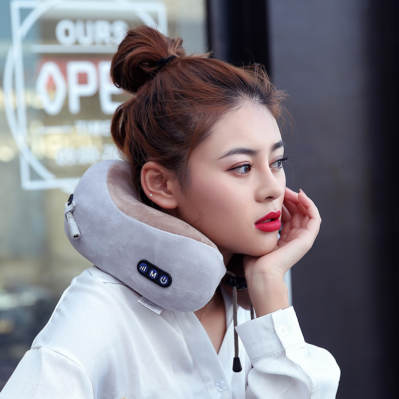Almohada de masaje en forma de U Almohada de masaje de espuma de memoria Almohada de masaje de viaje Masajeador de cuello