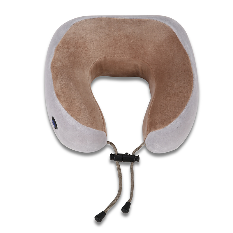 AA Batería Almohada de masaje en forma de U Espuma de memoria Cuello Almohada de masaje de viaje Masajeador de cuello