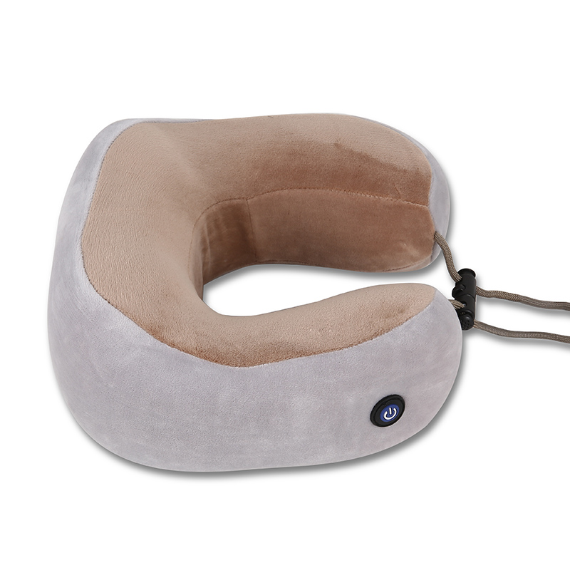 AA Batería Almohada de masaje en forma de U Espuma de memoria Cuello Almohada de masaje de viaje Masajeador de cuello