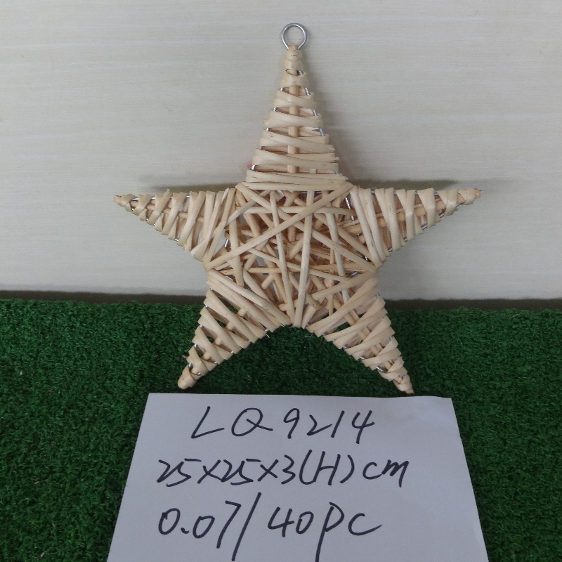 Decoración estrella de mimbre
