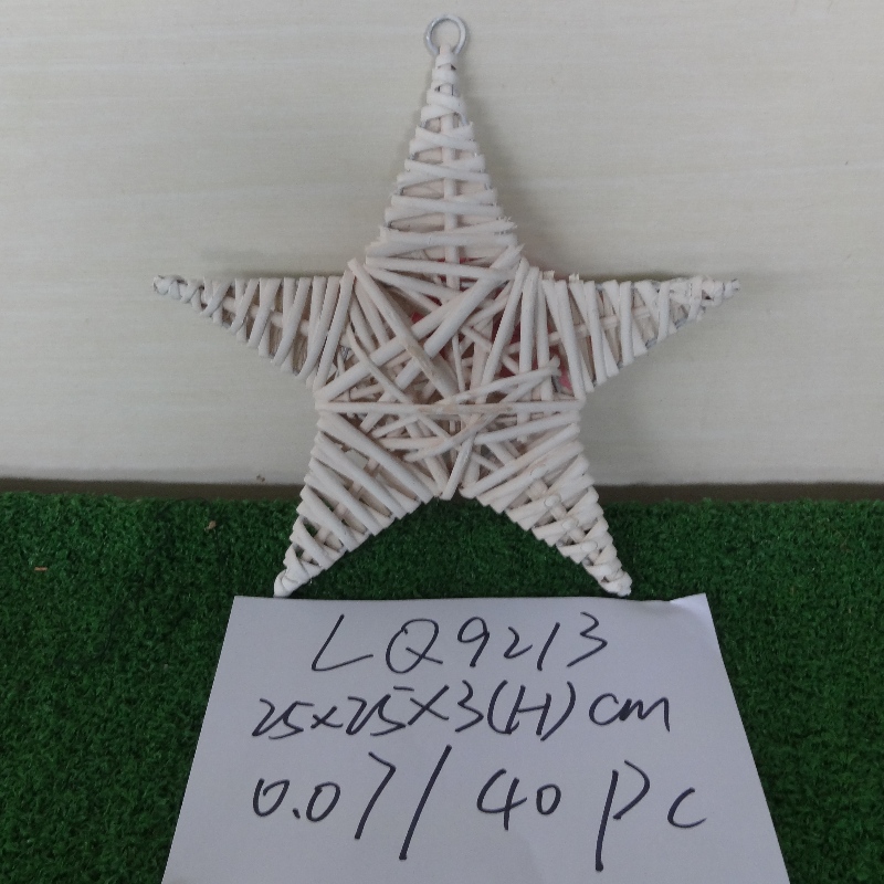 Decoración estrella de mimbre