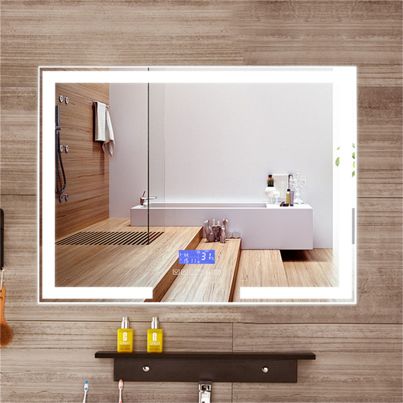 Hotel baño protección contra niebla luz multicolor tocador pantalla Bluetooth altavoz LED espejo