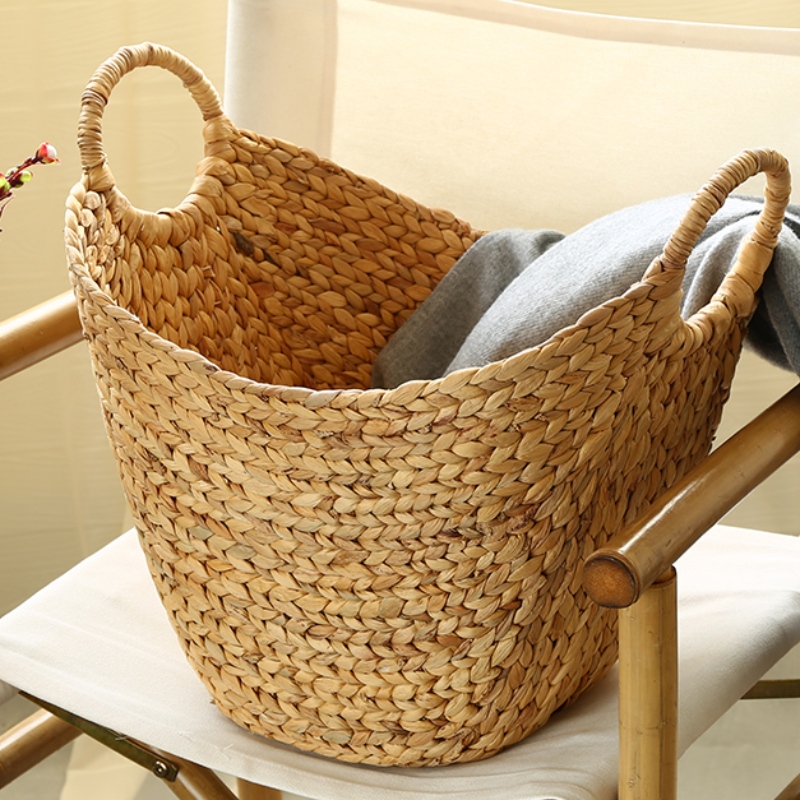 Conjunto de 3 cestas de jacinto de agua para decoración del hogar