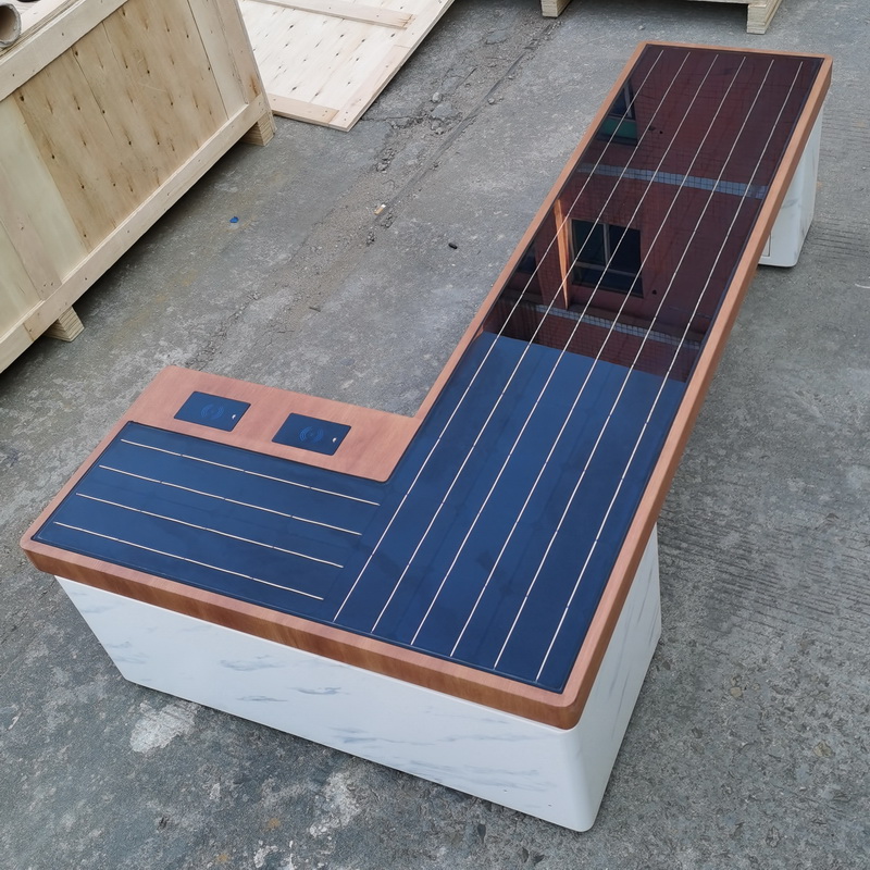 Colores personalizados Venta caliente ahorro de energía inteligente banco solar para parque