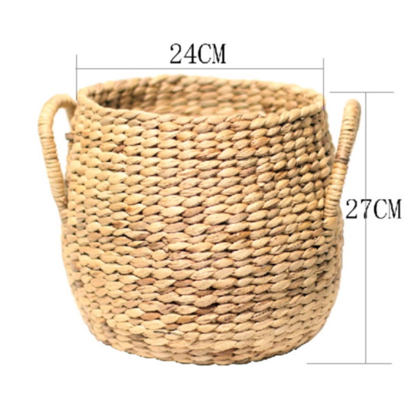 Cesta de almacenamiento tejida de paja