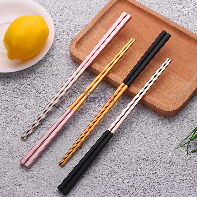 Korea Special color metal suz304 inoxidable Steel Metal titanio palillos con marcas personalizadas