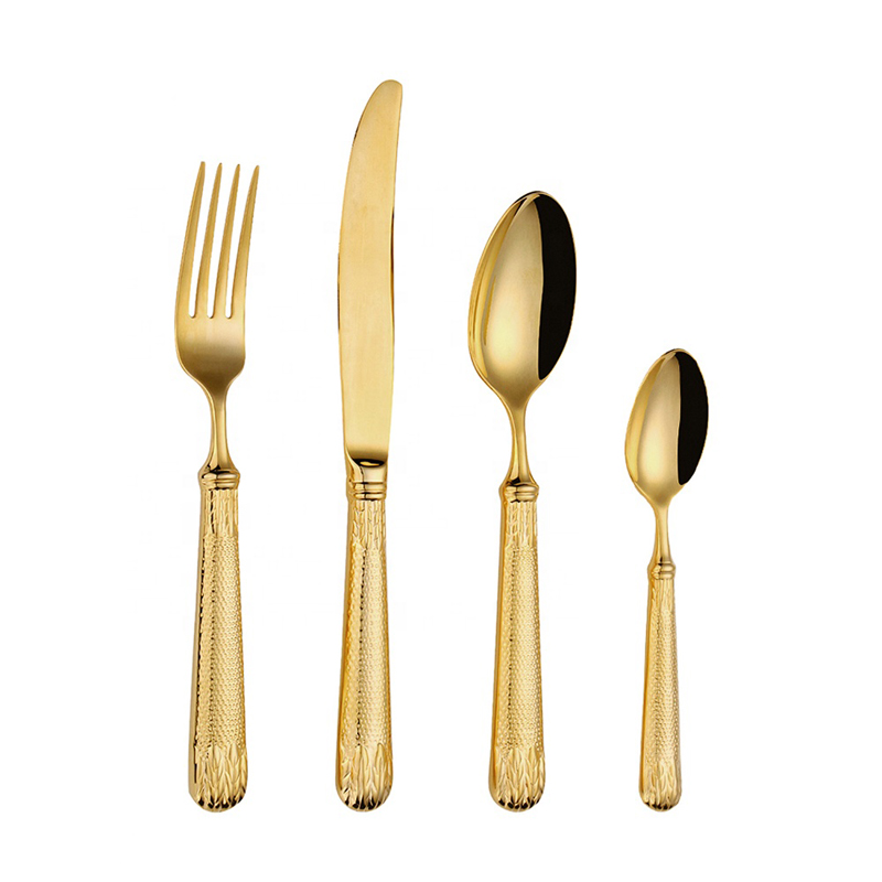 besteck set cubiertos cubiertos de oro 18/10 cuchillo y tenedor cubiertos con pvd dorado