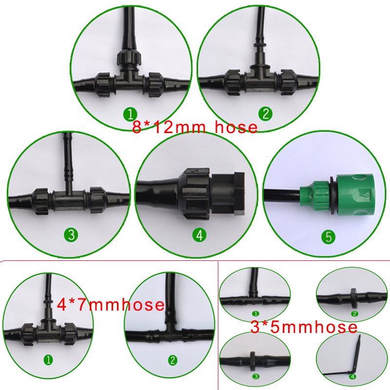 sistema de riego solar atuo 4 * 7 mm de extensión Manguera de PVC Micro Spinkler Tubing Assemblies