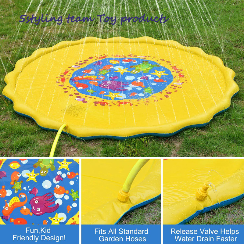 Pulverizador de agua alfombra jardín exterior juego de tapicería juguete de agua delfín pulverizador de agua surf tobogán arco iris