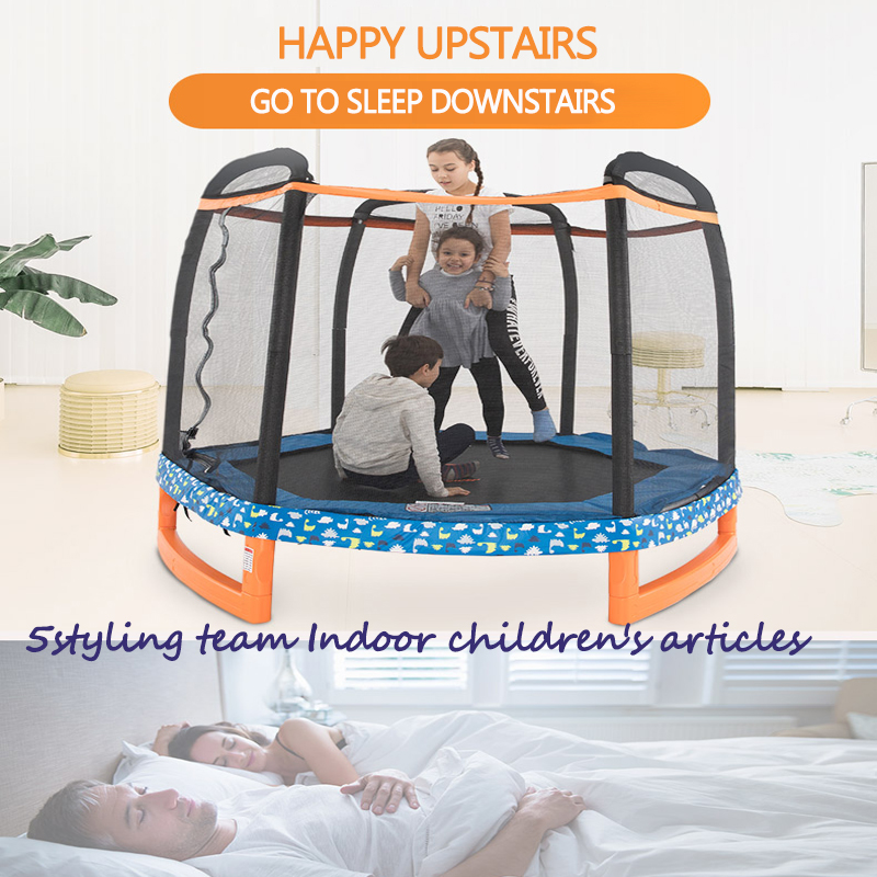 Trampolín de la familia americana Trampolín para niños en interiores para niños al aire libre con red protectora Alojamiento en trampolín a gran escala