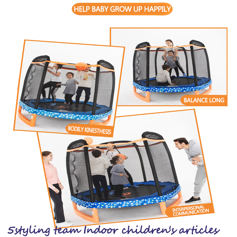 Trampolín de la familia americana Trampolín para niños en interiores para niños al aire libre con red protectora Alojamiento en trampolín a gran escala