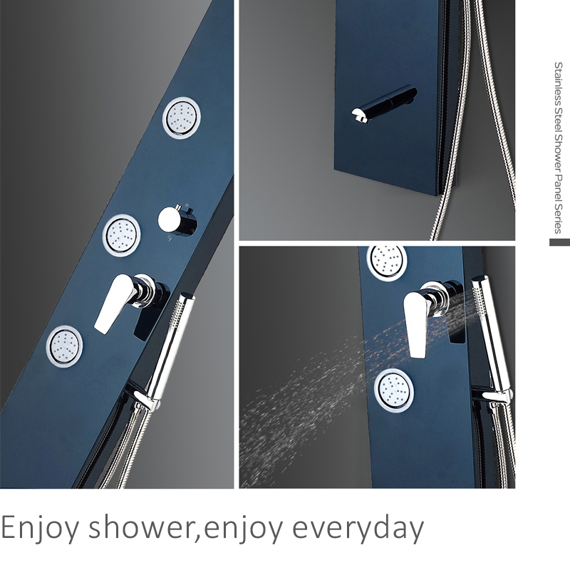 Panel de ducha de acero inoxidable CF8025, Paneles de ducha para baño, Ducha de masaje