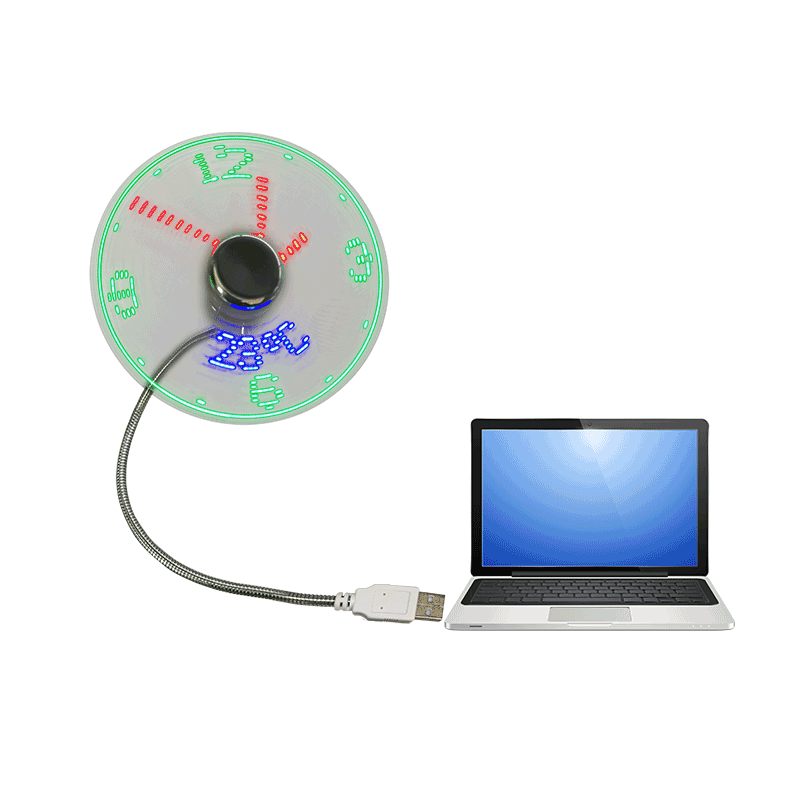 Mini ventilador USB con ventilador de regalo con reloj LED (DS02)