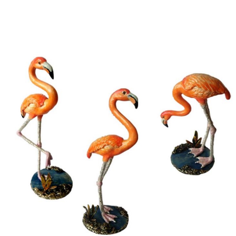 Flamingo, esmalte Nórdico, joyería, caja de metal, tapicería, resina, artesanía.