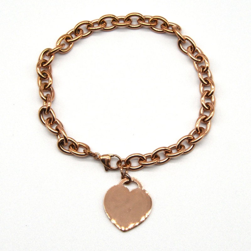 Pulsera de cadena colgante en forma de corazón de acero inoxidable rfbbg0069