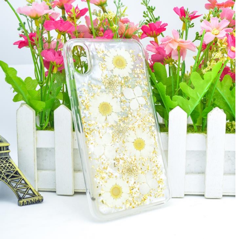 Los fabricantes de Shenzhen fabrican Apple XS para flores secas, Goma de mascar transparente, protección contra goteo, caparazón de teléfono personalizado.