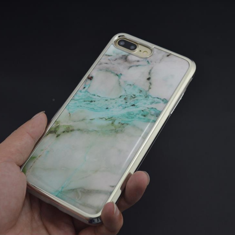 IPhone dos en uno electrochapado en PC para la personalización de fábrica iPhone EX Plus Marble, drop-gel case