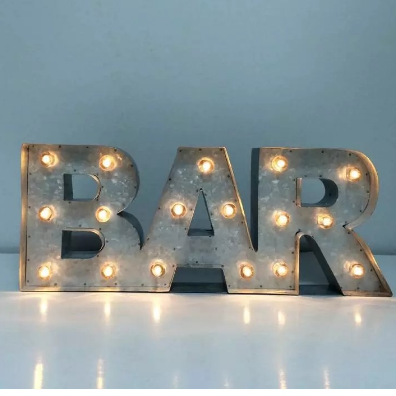 3D LED Metal Tin Bar Sign LED Letter Sign Marquee Letter Light Lamp para Bar Cafe Shop