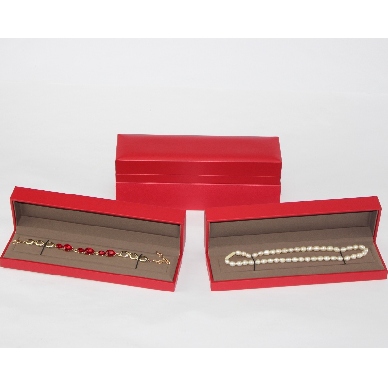 EsES Envase de joyería fino personalizado collar de joyería Roja de alta calidad caja de pulseras, espuma de esponja, tamaño 243 * 65 * 40 mm