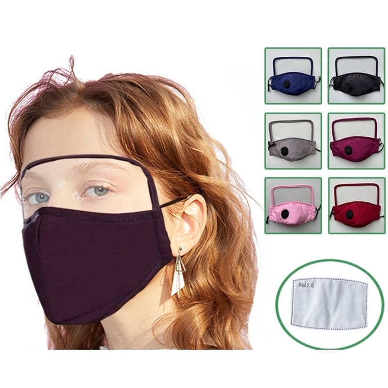 TEJIDO CARA MÁSCARA 100% algodón que protege la piel y los ojos y protege la boca con PET antivaho de doble cara y filtro PM2.5