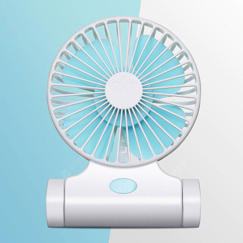 Cuello colgante Ventilador electrónico Carga USB Escritorio portátil Mini al aire libre Ángulo ajustable portátil - Blanco