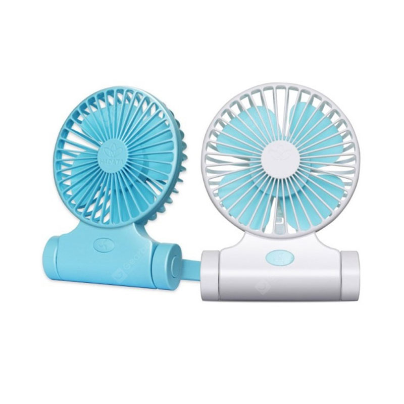 Cuello colgante Ventilador electrónico Carga USB Escritorio portátil Mini al aire libre Ángulo ajustable portátil - Blanco