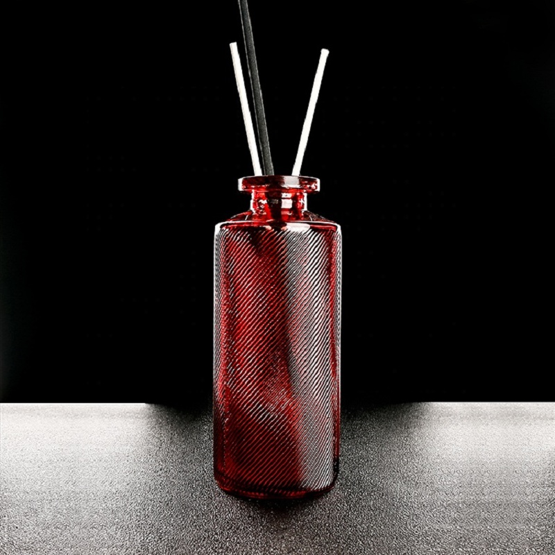 Botella de vidrio difusor de caña de color con alta calidad