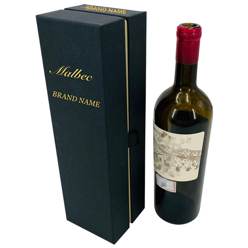 Caja de embalaje de vino personalizada de lujo con EVA negro en el interior