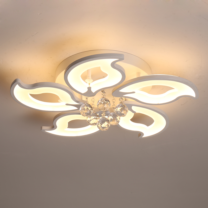 Lámpara de techo con forma de flor de araña de cristal LED con 5/8/15 cabezas