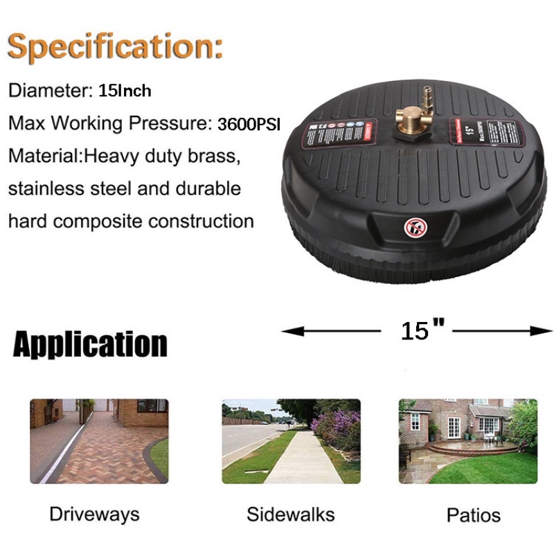 Accesorio limpiador de superficies para lavadora a presión con conector rápido de 1\/4