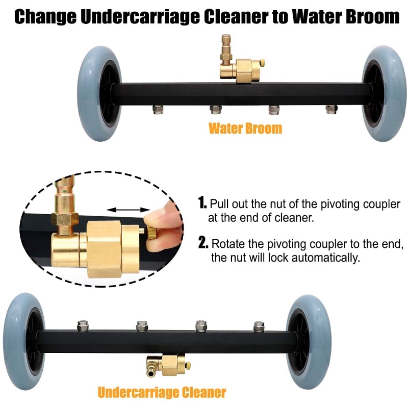 Lavadora a presión 2 en 1 Limpiador de tren de rodaje Lavadora a presión Escoba de agua