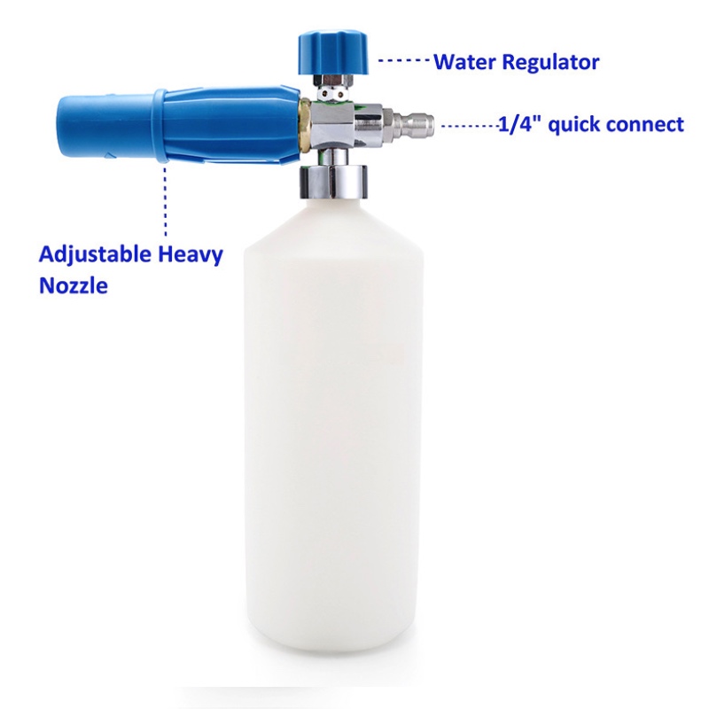 Cañón de espuma Lanza de espuma para nieve Lavadora a presión Lavado de autos Liberación rápida Ajustable 1\/4 \