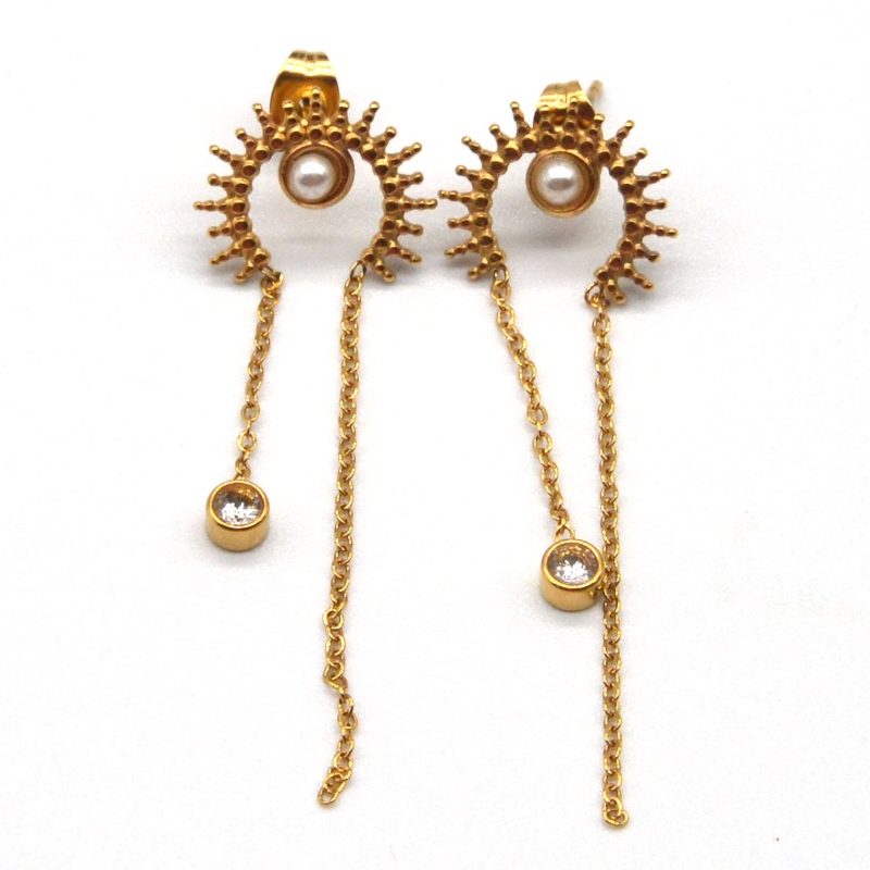 Pendientes redondos, borlas, colgantes de chapado al vacío de cinta, cadenas, colgantes, pendientes lindos, joyería Fábrica de procesamiento de joyas de China Ruifanbao