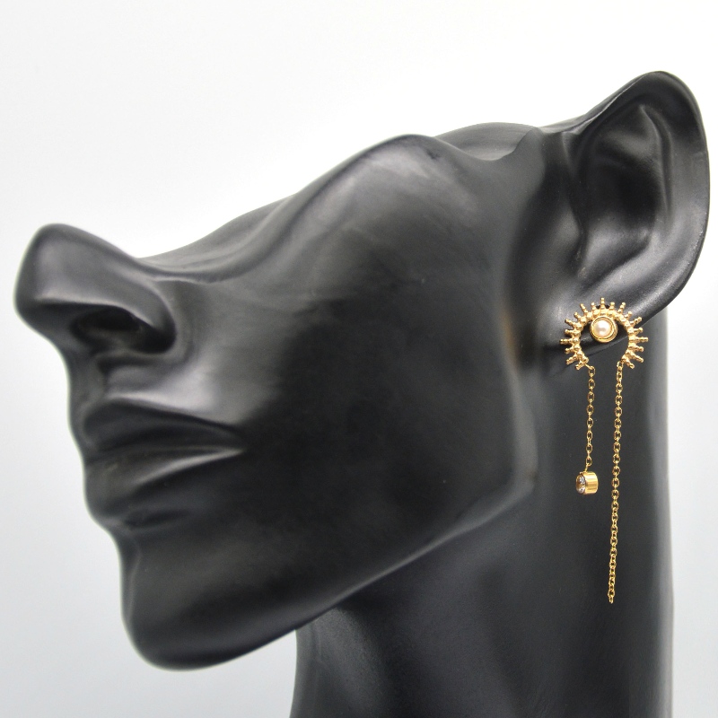 Pendientes redondos, borlas, colgantes de chapado al vacío de cinta, cadenas, colgantes, pendientes lindos, joyería Fábrica de procesamiento de joyas de China Ruifanbao