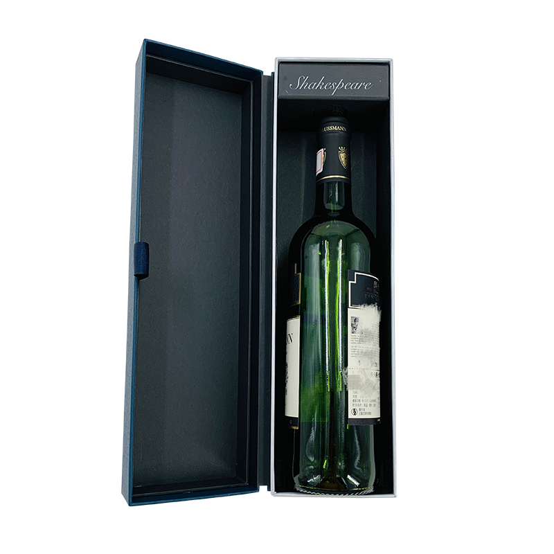 Caja de regalo de vino azul oscuro Caja de regalo de champán Lujo y elegante