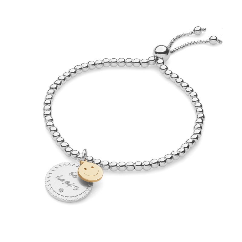 Mujeres estilo europeo y americano lindo simple cara sonriente pulsera de cierre móvil de acero inoxidable China Ruifanbao Jewelry Factory