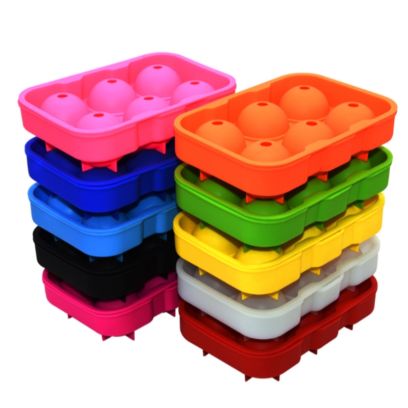 Modelo de hielo especial para whisky de 10 manchas de color Molde de hockey sobre hielo de 6 agujeros Máquina de hielo redonda a prueba de agua