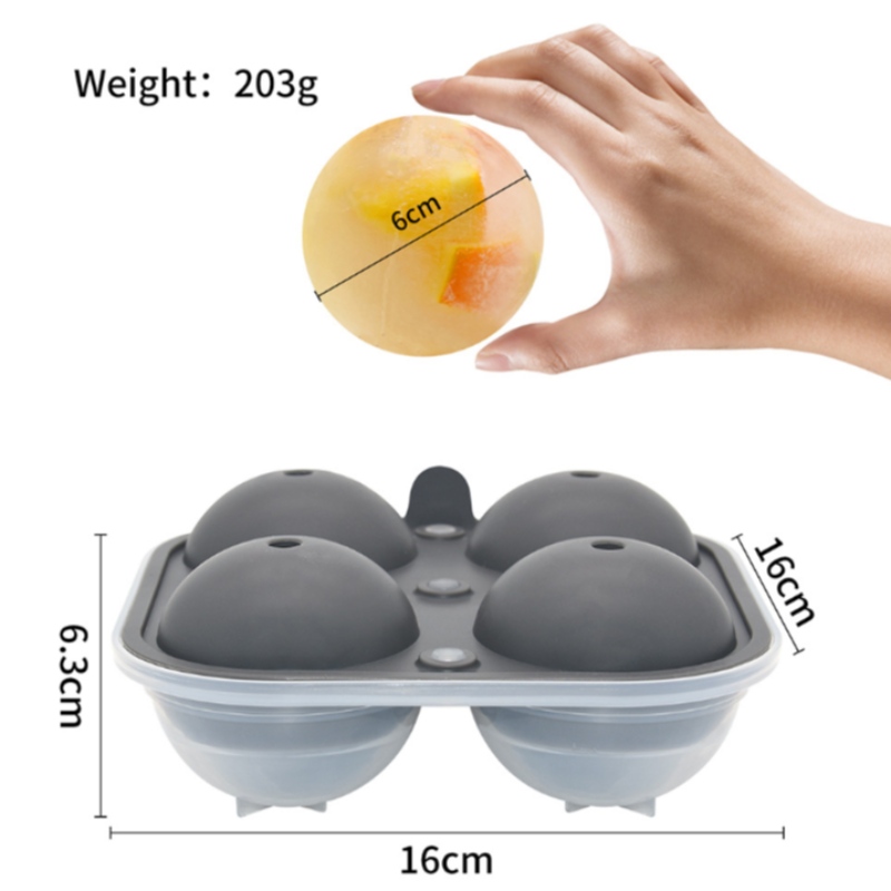 Nuevo molde plástico redondo de la fabricación de hielo de la bola del whisky de la caja del hockey sobre hielo de cuatro grandes cuatro