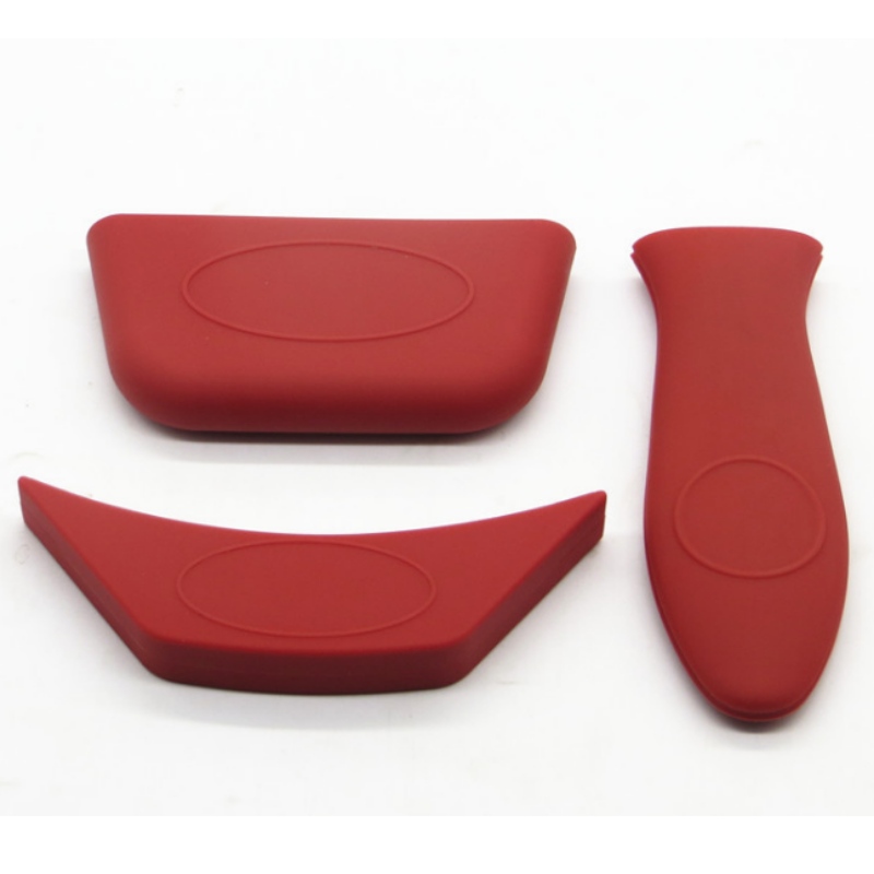 Silicona anti escaldado mango de la sartén cubierta de aislamiento térmico cubierta de la manija de la olla esquina afilada esquina redonda olla cubierta de la oreja anti escaldado antideslizante cubierta del mango