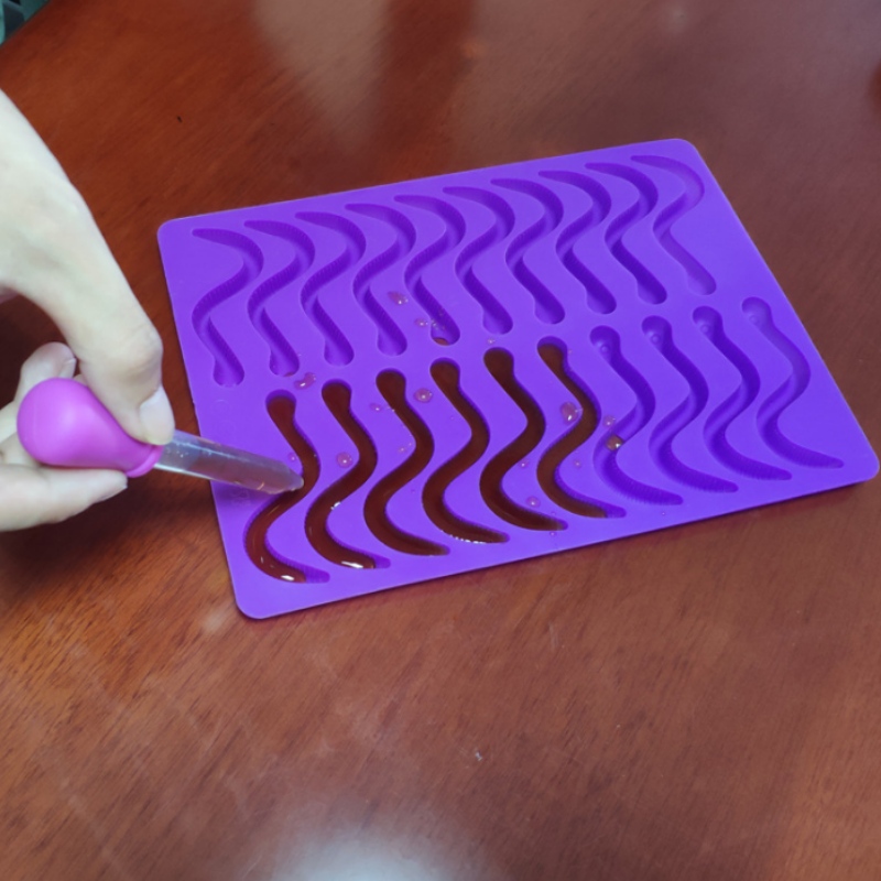 Goma de silicona modelo oruga pez de chocolate modelo serpiente de hielo