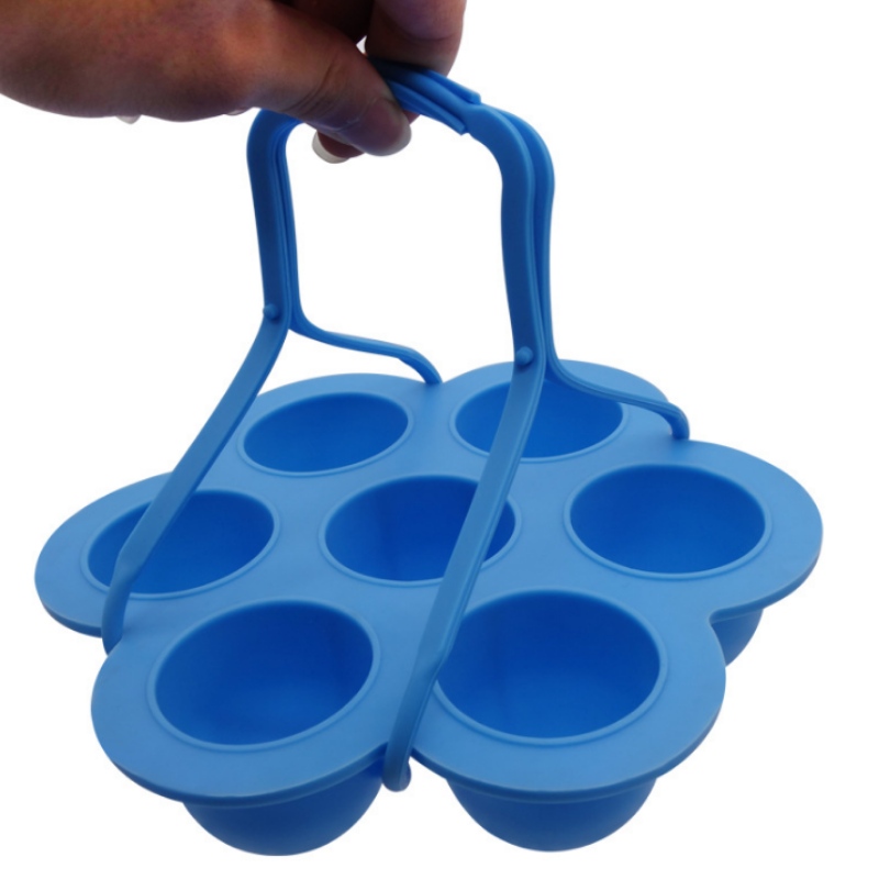 Manija de la caja de la comida del accesorio del gel de sílice de 7 agujeros, molde de la torta del silicón, rejilla del hielo