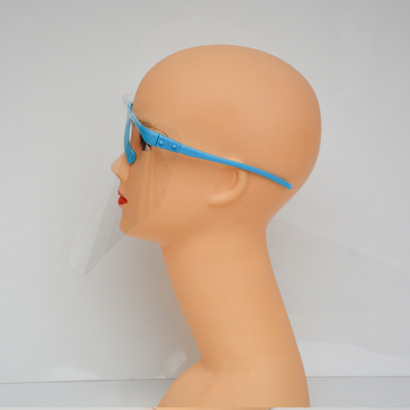 Protector facial desechable de seguridad transparente anti aceite protector facial con gafas