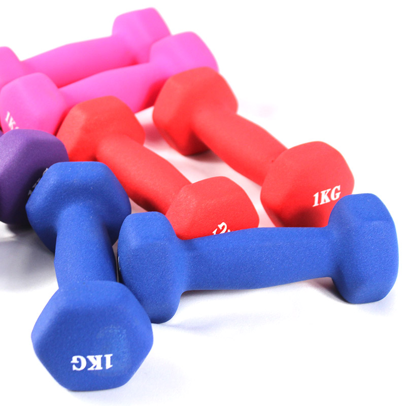 Gran oferta mancuernas de neopreno recubiertas de hueso rosa de goma de gimnasio de ejercicio de alta calidad