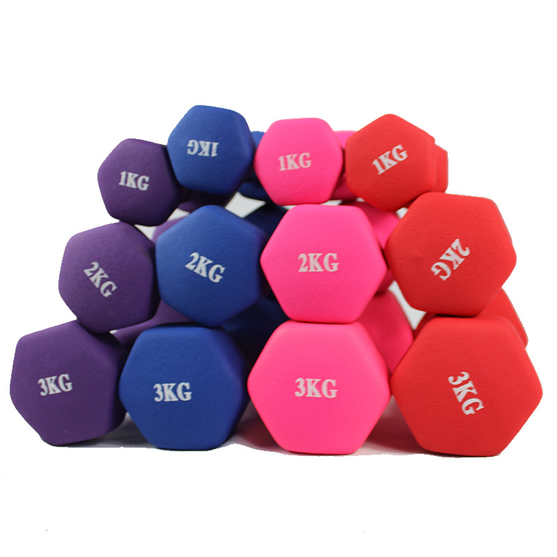 Gran oferta mancuernas de neopreno recubiertas de hueso rosa de goma de gimnasio de ejercicio de alta calidad